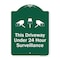 Signmission This Driveway Under 24 Hour Surveillance W/ Graphics Heavy-Gauge Aluminum Sign, 24" H, GW-1824-9748 A-DES-GW-1824-9748 - alternate 1